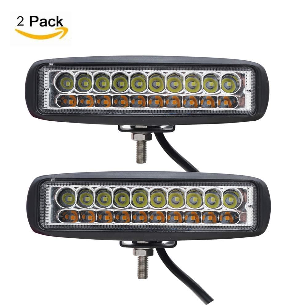 6 Inch 60W Led Offroad Light WANYIG Led Work Light 12V/24V Two Colors Flood Light Bar Led Driving Spot Lights 6500K Waterproof IP67 for Truck,Pickup,Car, ATV, SUV,Boat 1 Years Warranty (2 Pack)