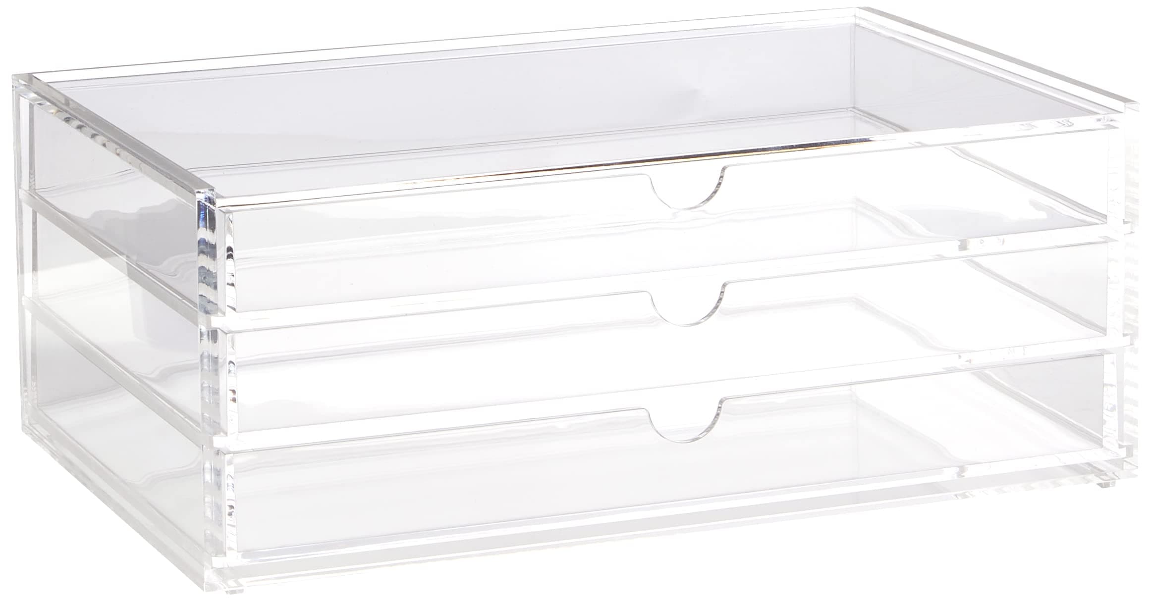 Muji Acrylic 3-Drawer Storage Case, 25.5 cm Width x 17 cm Depth x 10 cm Height