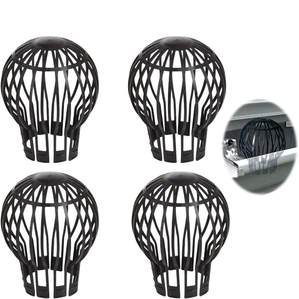 AzoneePlastic Gutter Guards, Downpipe Adjustable Filters, 4 Pcs Flexible Protectors, Drainpipe Covers to Stops Leaves Debris Moss Mud, Prevent Drain Blockages