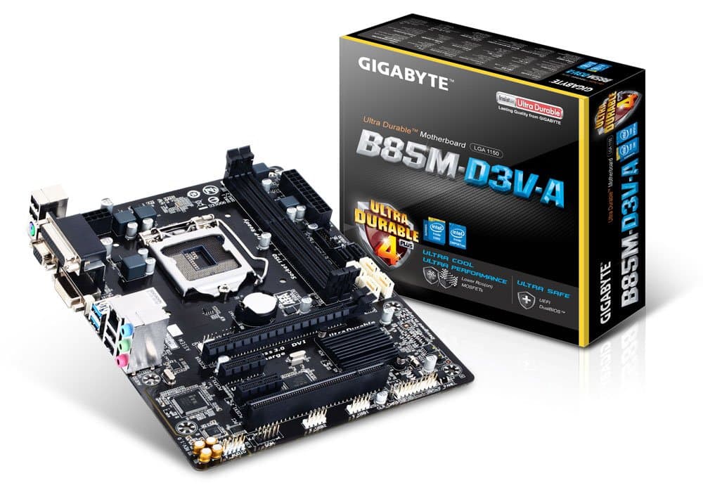 Gigabyte GA-B85M-D3V-A Intel 4th Generation Ultra Durable Motherboard | LGA 1150 | USB 3.0 | Micro ATX