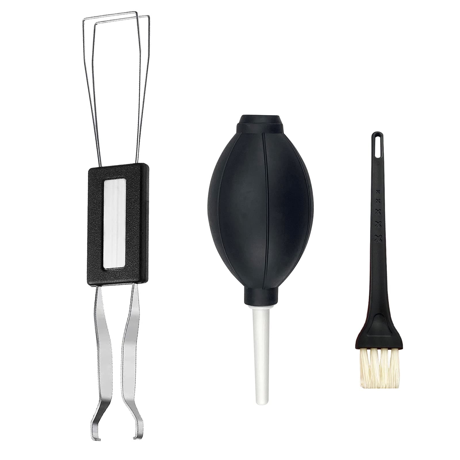 Keyboard Puller Universal 2 in 1 Keycaps Puller Stainless Steel Keyboard Key Remover, Keyboard Key Cap Keycap Switches Remover Tool, with Brush and Air Blower, for Removing Fixing Mechanical Keyboard