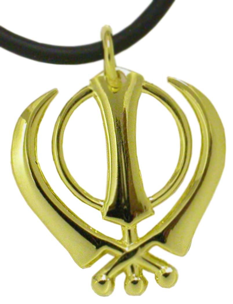 DTF Sikh Khanda Pendant 3D Gold (Mini)