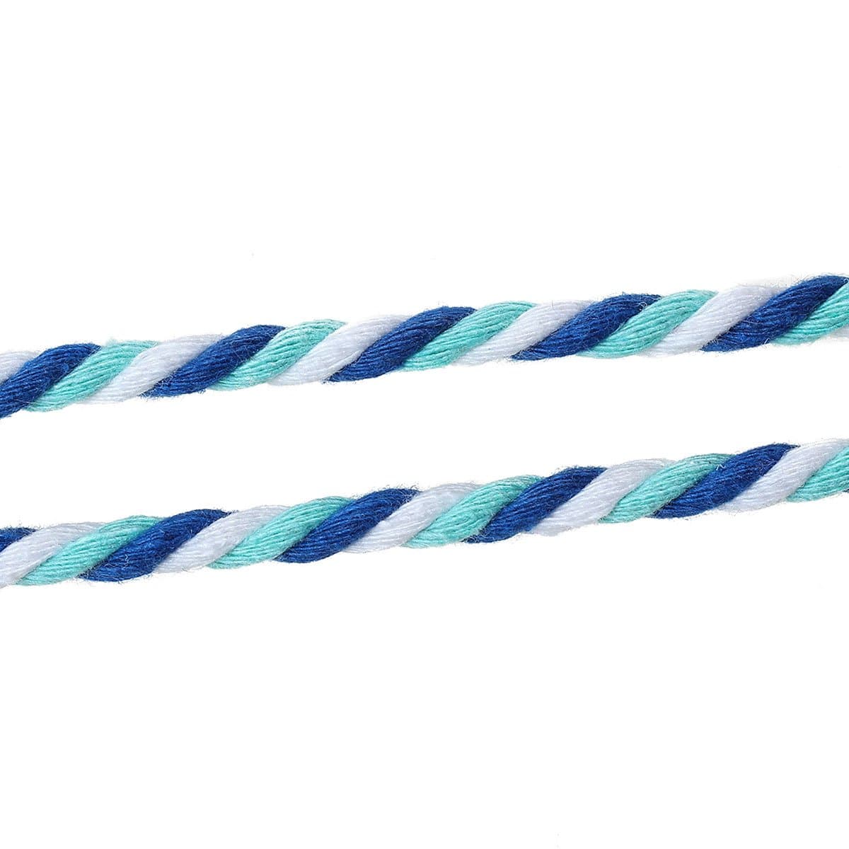 Siaura Material 10 Cotton String, 5 mm thick, Blue and White Stripes