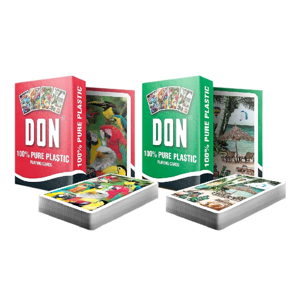 DON Pure Plastic Playing Cards. by TM Cards DOT COM. Bridge Sized. 2 Decks (Pack of 1) Red & Green