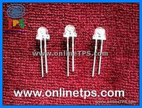 100 Pcs 5mm White Straw Hat LED Diode Lights 120 Degree (Clear Transparent Lens 3V 20mA) Bright Lighting Bulb Lamps Electronics Components Indicator Light Emitting Diodes