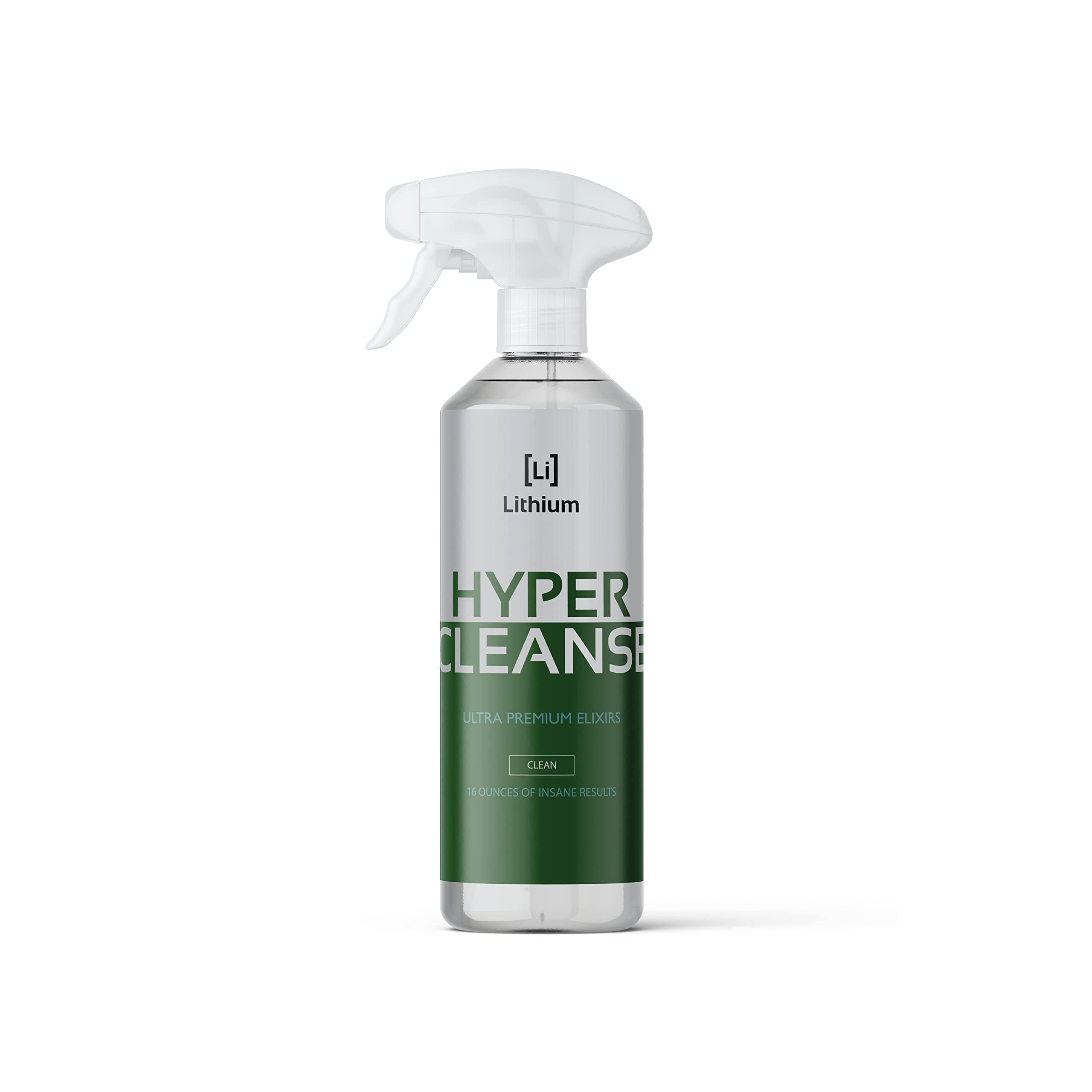 Lithium Hyper Cleanse All Purpose Cleaner, 16 Ounces | Leather, Plastic, Carpet, Vinyl, Tesla Vegan Leather, Solvent Free, Remove Any Stain, All Surfaces, Very Effective Interior Cleaner.