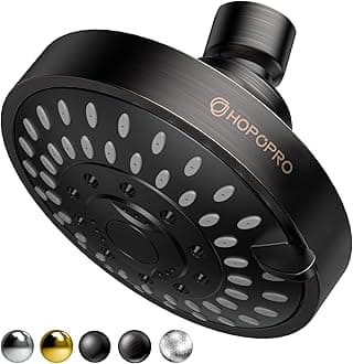 HOPOPRO NBC News Recommended 5 Modes High Pressure Shower Head 4.1 Inch High Flow Fixed Showerheads Bathroom Showerhead for Luxury Shower Experience Even at Low Water Pressure