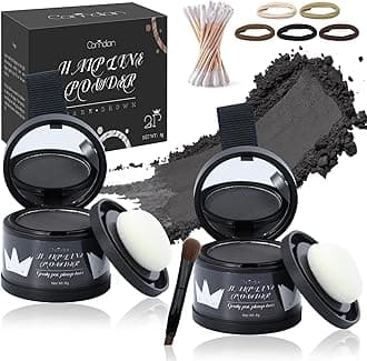 2 Pack Hairline Powder for Women and Men, Used to Root Touch Up Hair Color, Thinning and Gray Hair Coverage and Bald Spots Coverage, Black