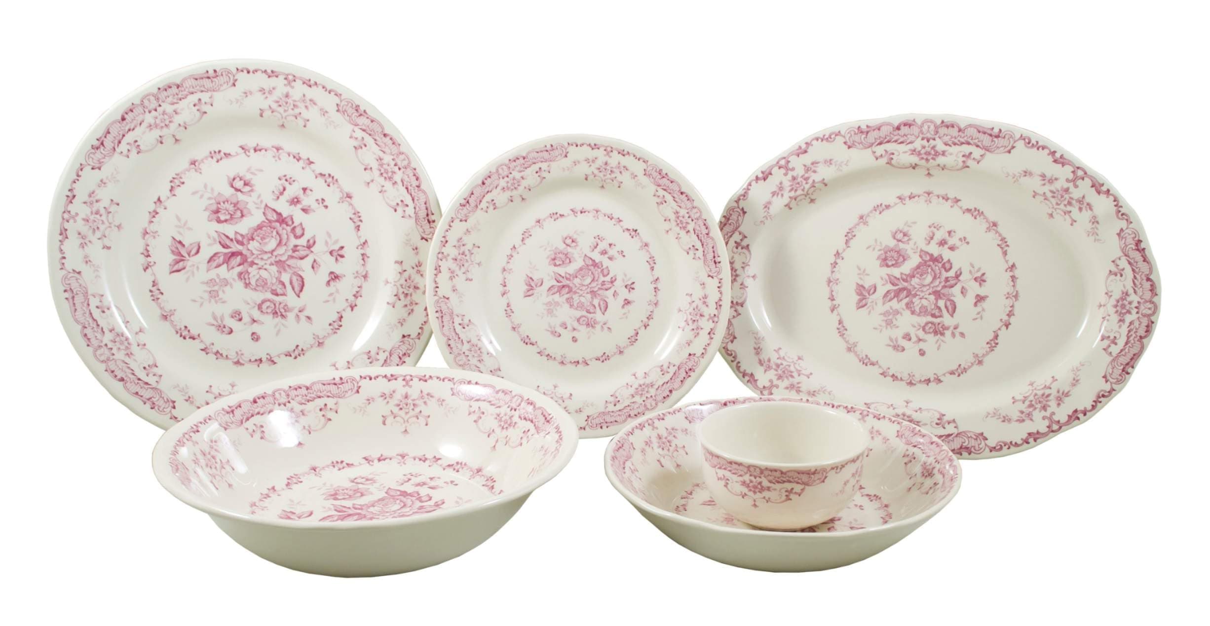Camille Pink 28 PCS Dinner Set
