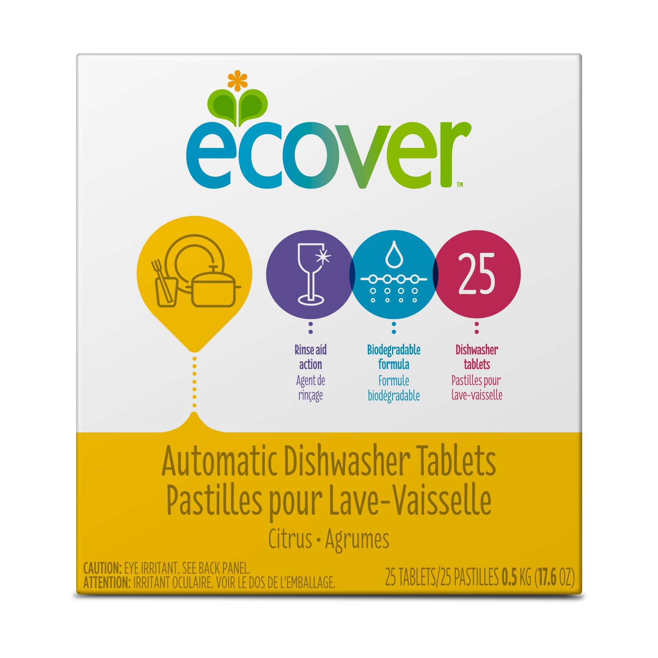 Ecover Automatic Dishwasher Soap Tablets, Citrus, 25 Count