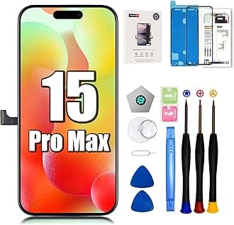EFAITHFIX for iPhone 15 Pro Max Screen Replacement 6.7 Inch LCD COF 3D Touch Display Full HD Digitizer Frame Assembly (A2849 A3105 A3106 A3108) with Repair Tools Screen Protector Waterproof Adhesive