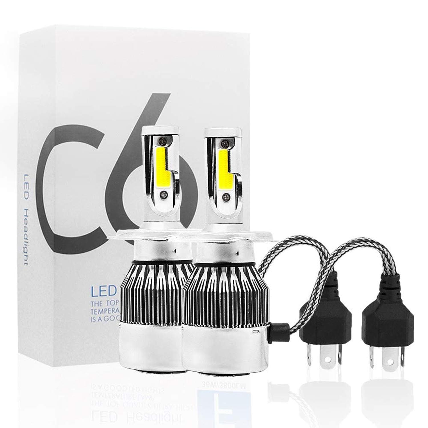 C6 12V H4 Car LED Headlight Cool White (Set of 2)