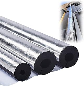 Outdoor Foam pipe insulation tubing, for On air conditioning lines on Heat Pump, Insulated tubes prevent heat loss, ID 22mm (7/8")-165mm (6-1/2") aluminum foil Foam Tubing(89mm(ID) x30mm)