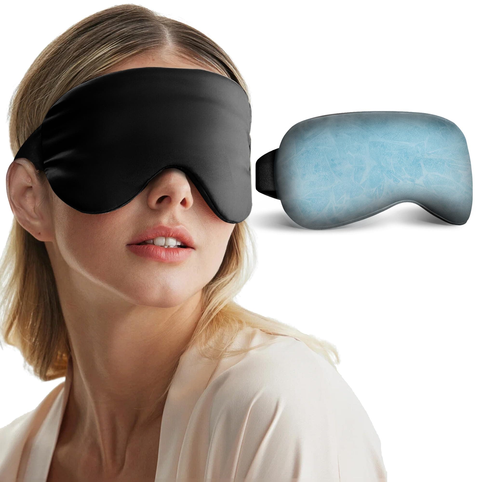 FACEMOON Eye Mask with Cooling Gel, Black
