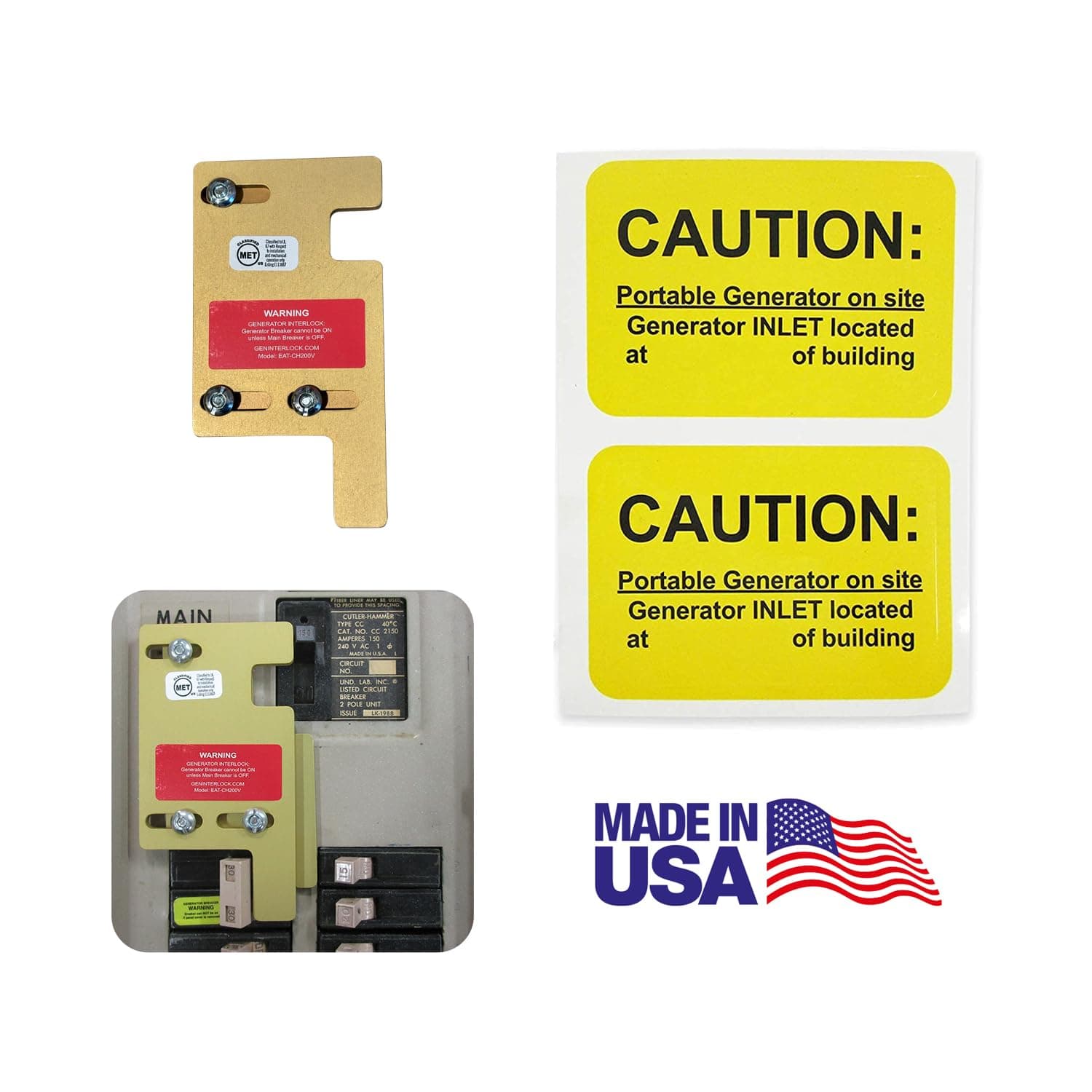 EAT-CH200V GenInterlock Cutler Hammer Generator Interlock Kit Vertical Throw Main 150 or 200 amp Panel Generator Interlock Kit