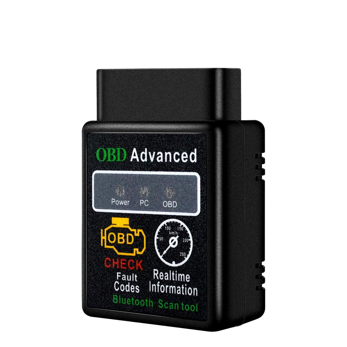OBD2 Bluetooth Scanner, Black OBD2 Reader Car Scanner OBDII Diagnostic Scanner Auto Check Car Engine Fault Bluetooth Scanner Tool for Android PC