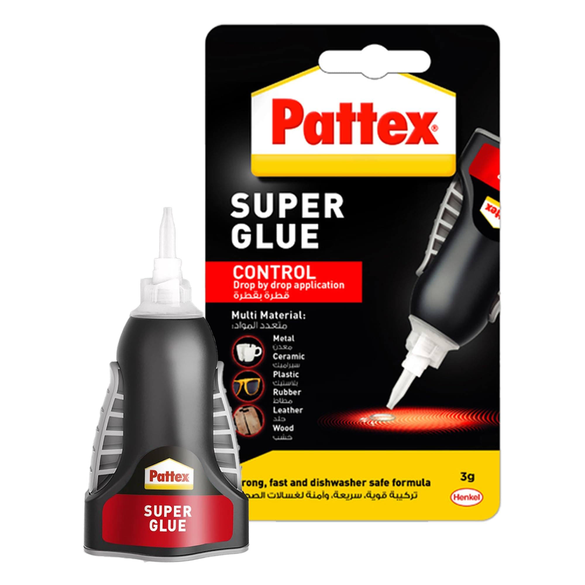 Superglue Liquide Control, Clear Glue for Various Materials, with Non-Drip Formula Vertical Applications, Precise Nozzle, 1x3g