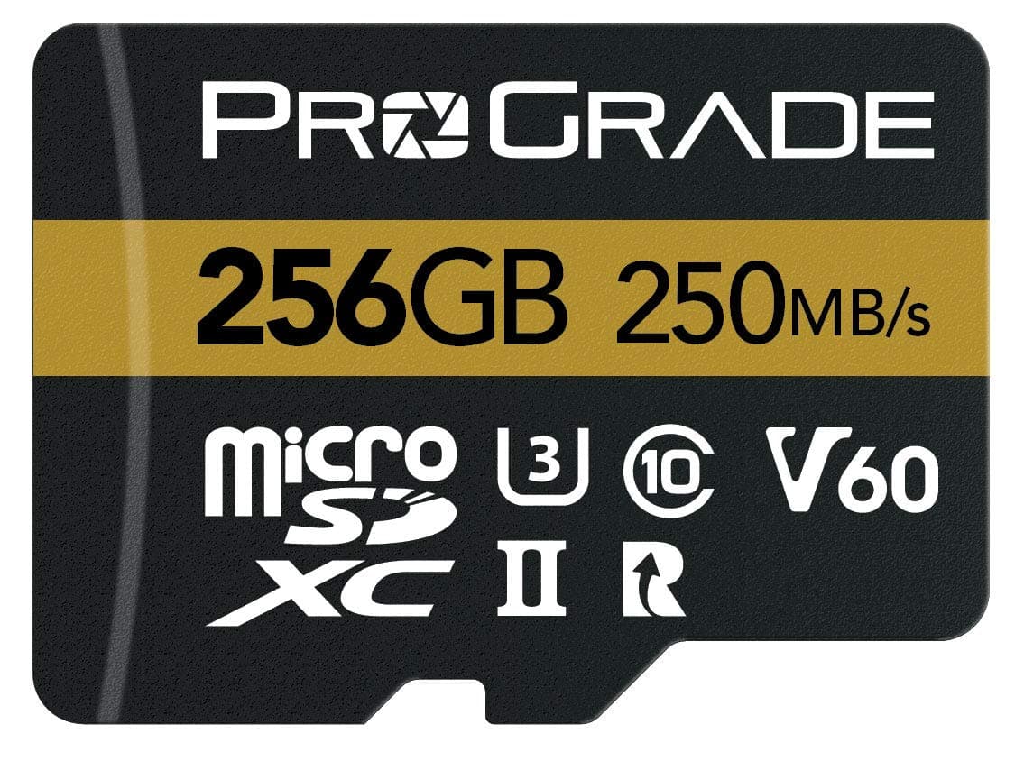 - microSD Card V60 (256GB) - Tested to Work with Full-Size SD Card Devices | Up to 250MB/s Read, 130MB/s Write by ProGrade Digital