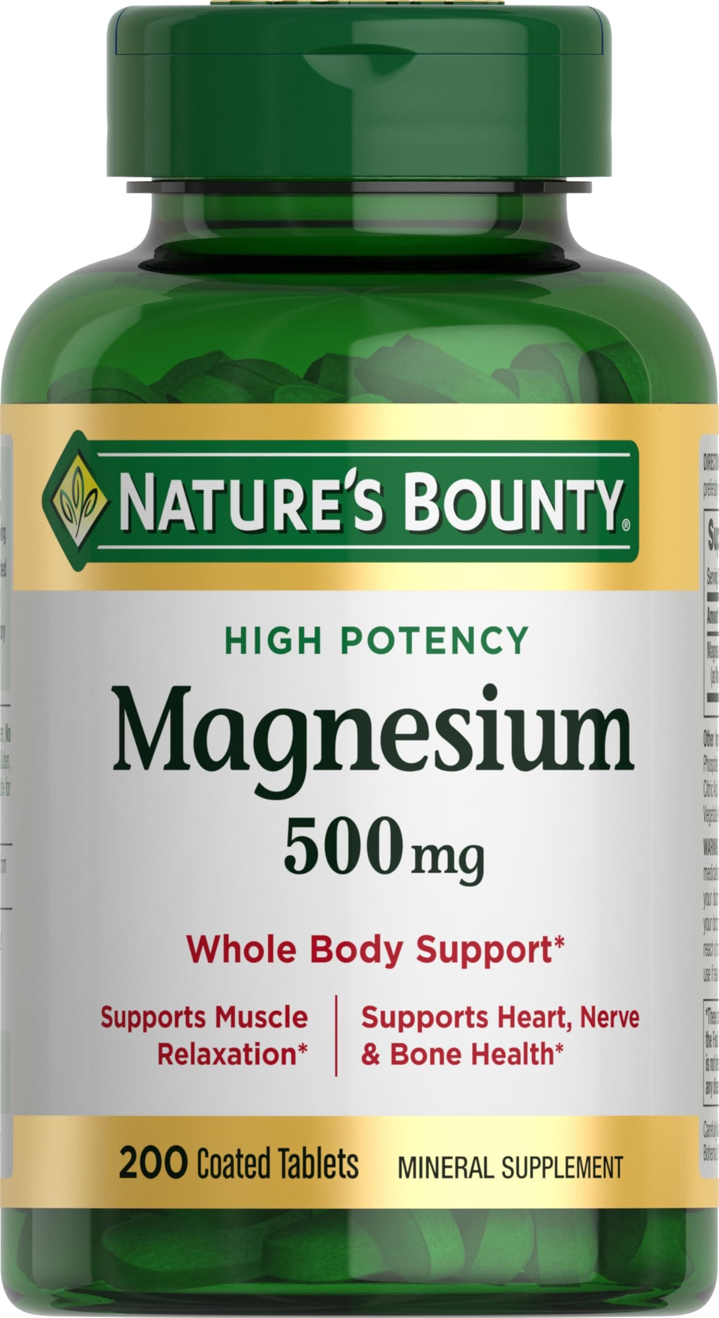 Nature's Bounty Magnesium- 500mg, 200 Tablets