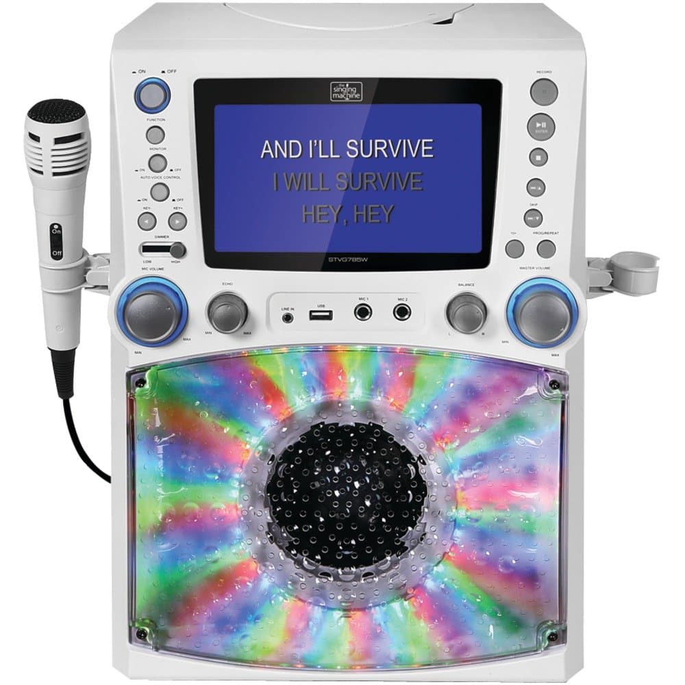 Singing Machine STVG785W Karaoke Machine with Disco Lights