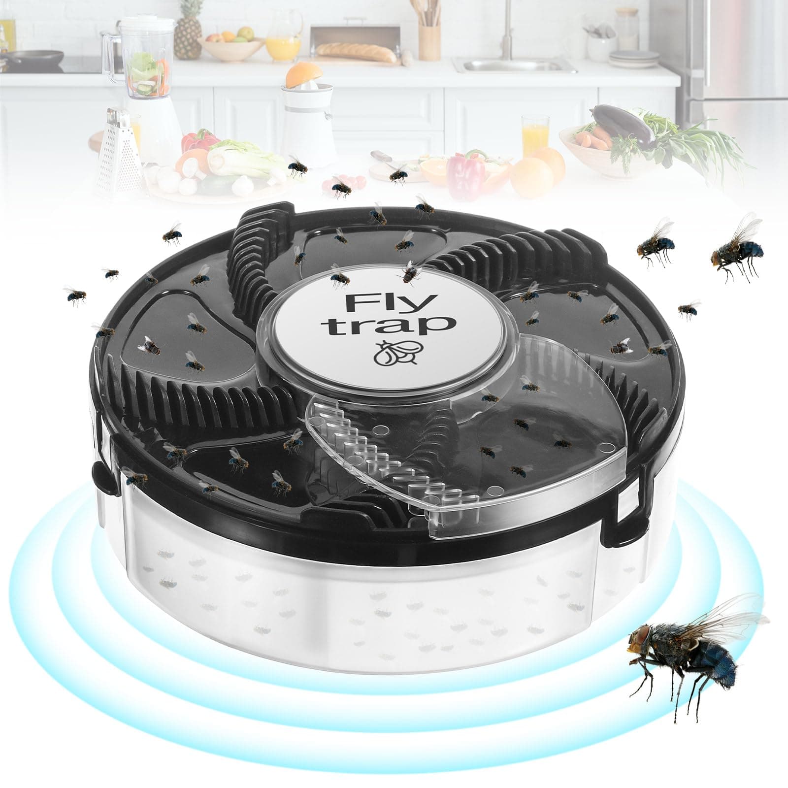 Electric Fly Trap Pest Device Gnat Flying Insect Trap Automatic Indoor Fly Trap Pest Reject Control Catcher Insect Repellents Tools for Garden,Auto,Ranch,Rotate Resueable Catcher for House Fly
