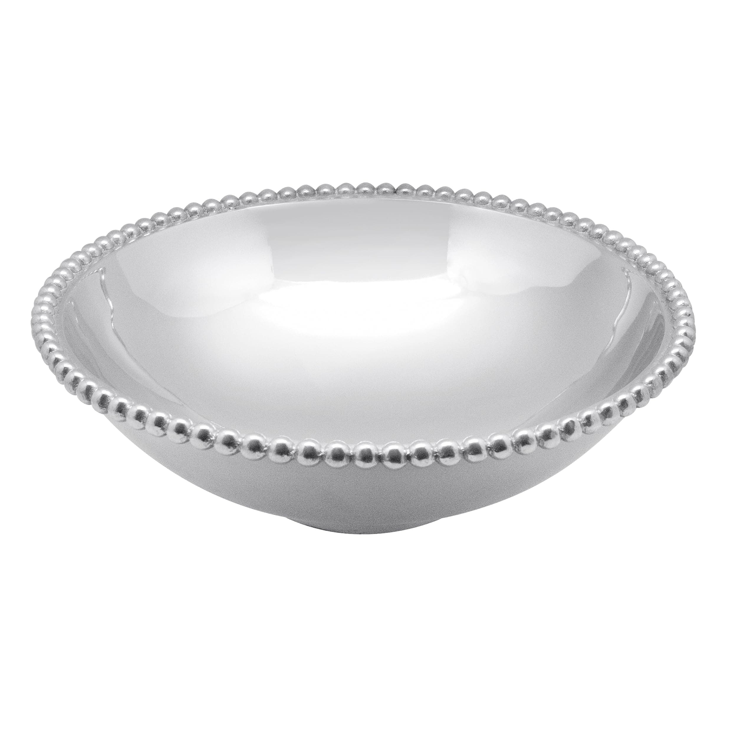Pearled Large Serving Bowl, One Size, Silver