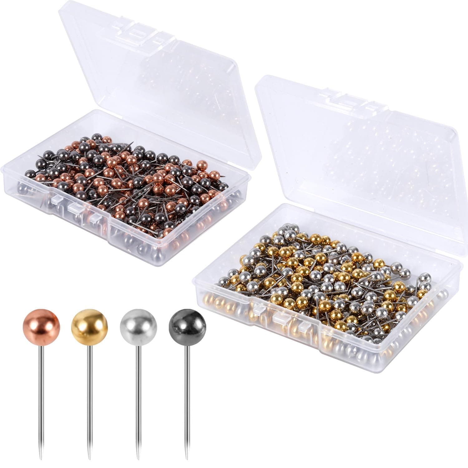 400 Pcs Map Pins, Colorful Round Push Pins Small Round Head Push Pins Marking Pins Plastic Tacks for Fabric Marking Bulletin Board Photo Wall Production