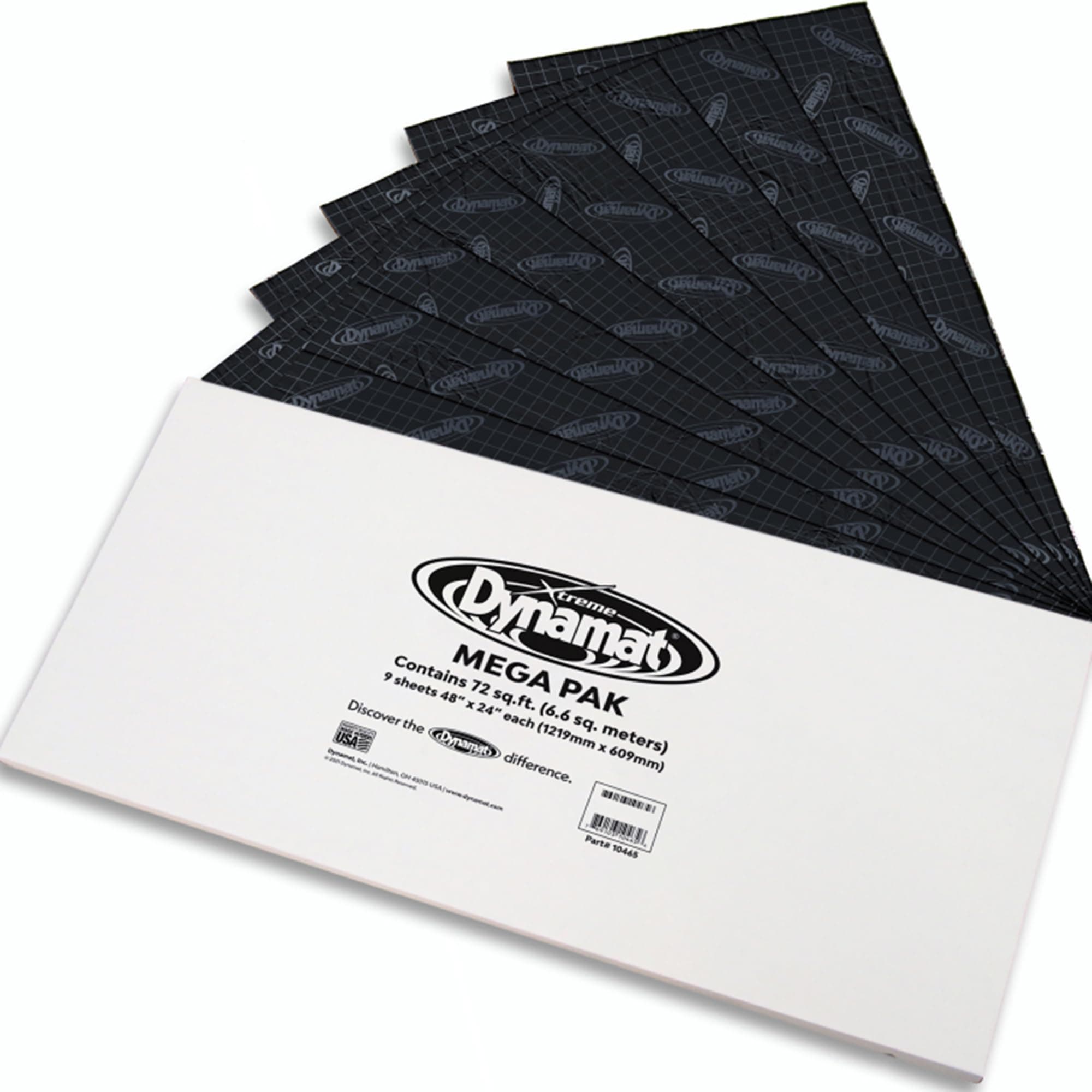 Dynamat 10465 24" x 48" x 0.067" Thick Self-Adhesive Sound Deadener with Xtreme Mega Pack, (Set of 9)…
