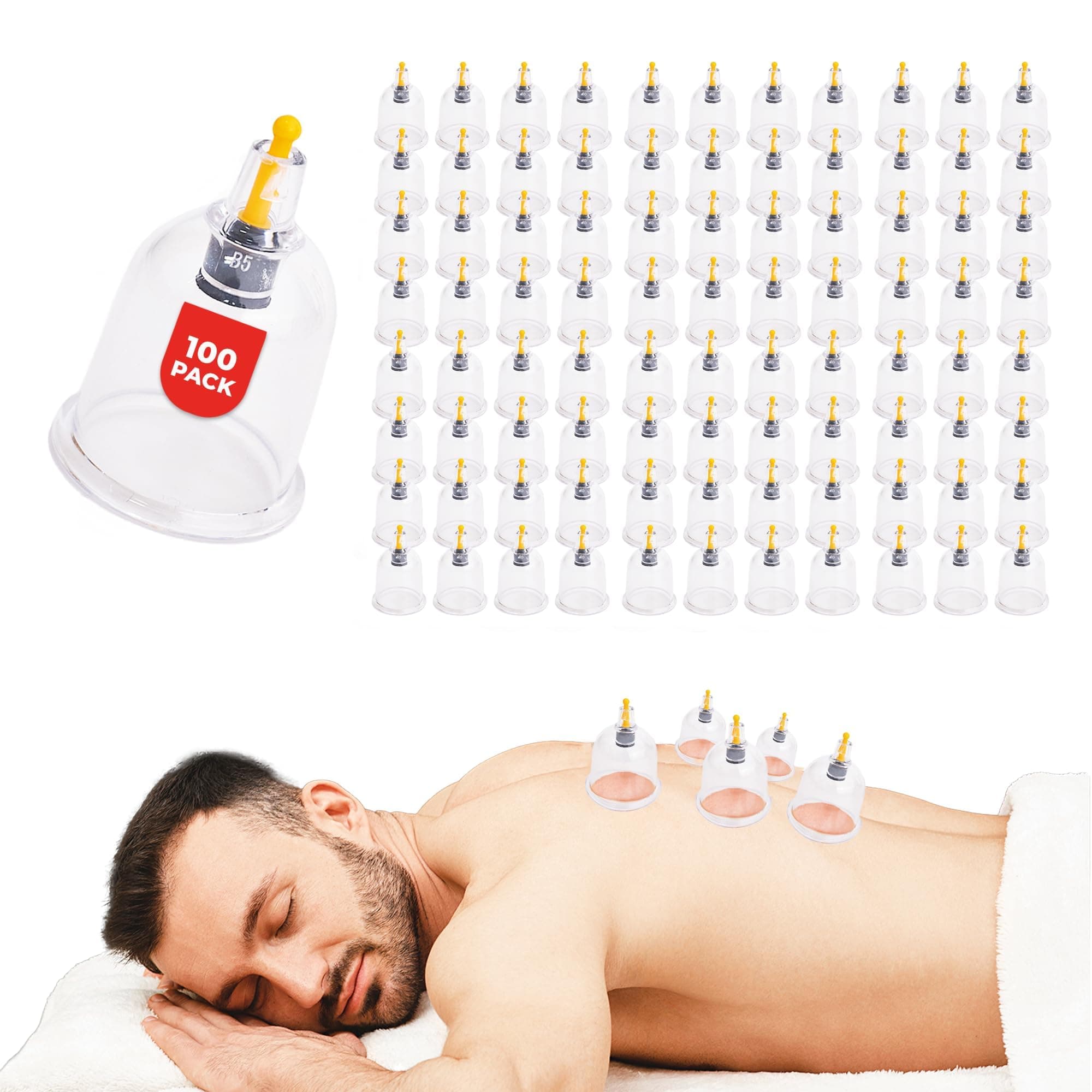 [100 Pack Bulk Cupping Set for Massage Therapy - B1 B2 B3 B4 B5 B6 B7 U4 U5 - B5 (1.73 in) - Wholesale Professional Cupping Therapy Set, Cuppings Kit for Massage and Physical Therapy Kit