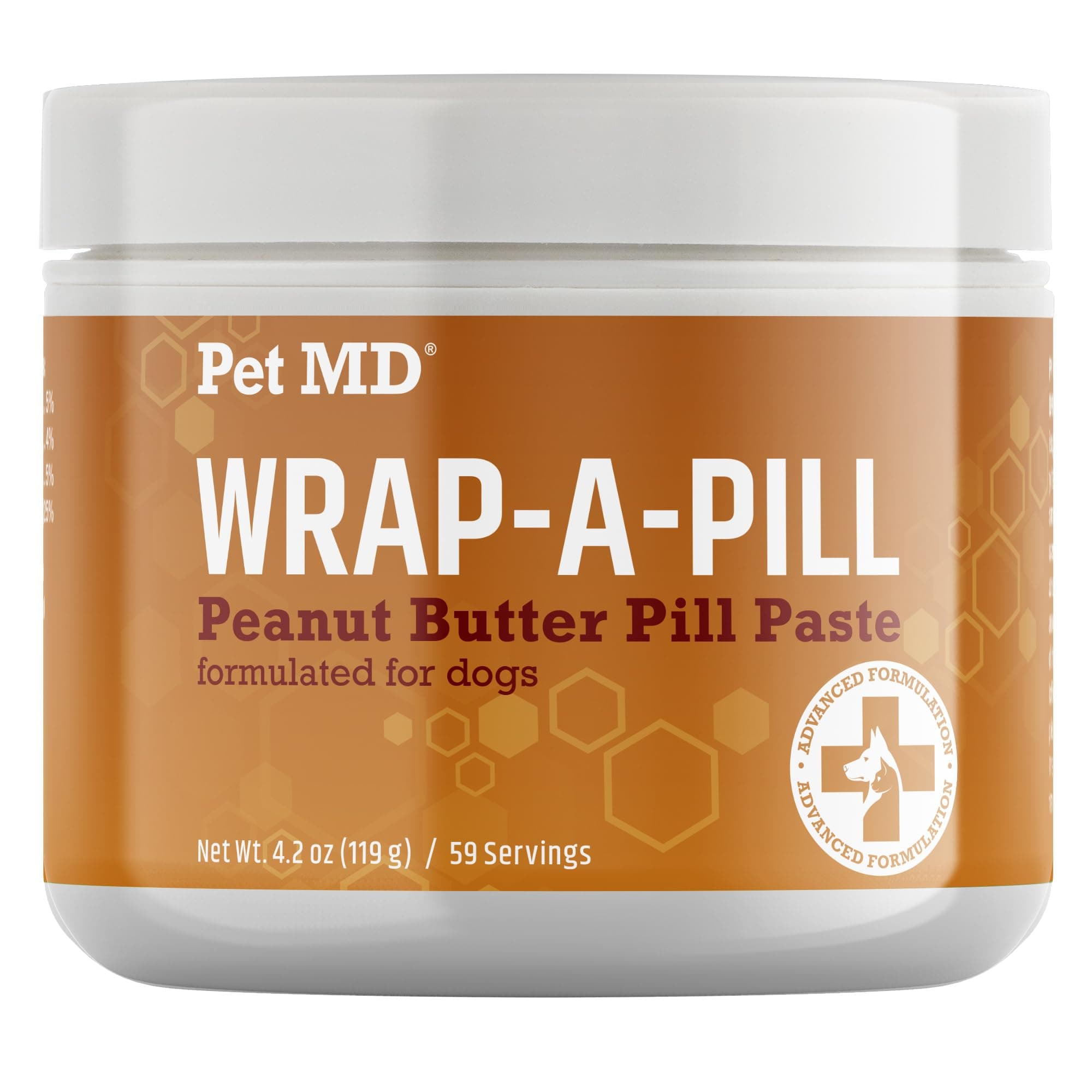 Pet MD Wrap A Pill Peanut Butter Flavored Pill Paste for Dogs - Make a Pocket to Hide Pills and Medication for Pets - 59 Servings