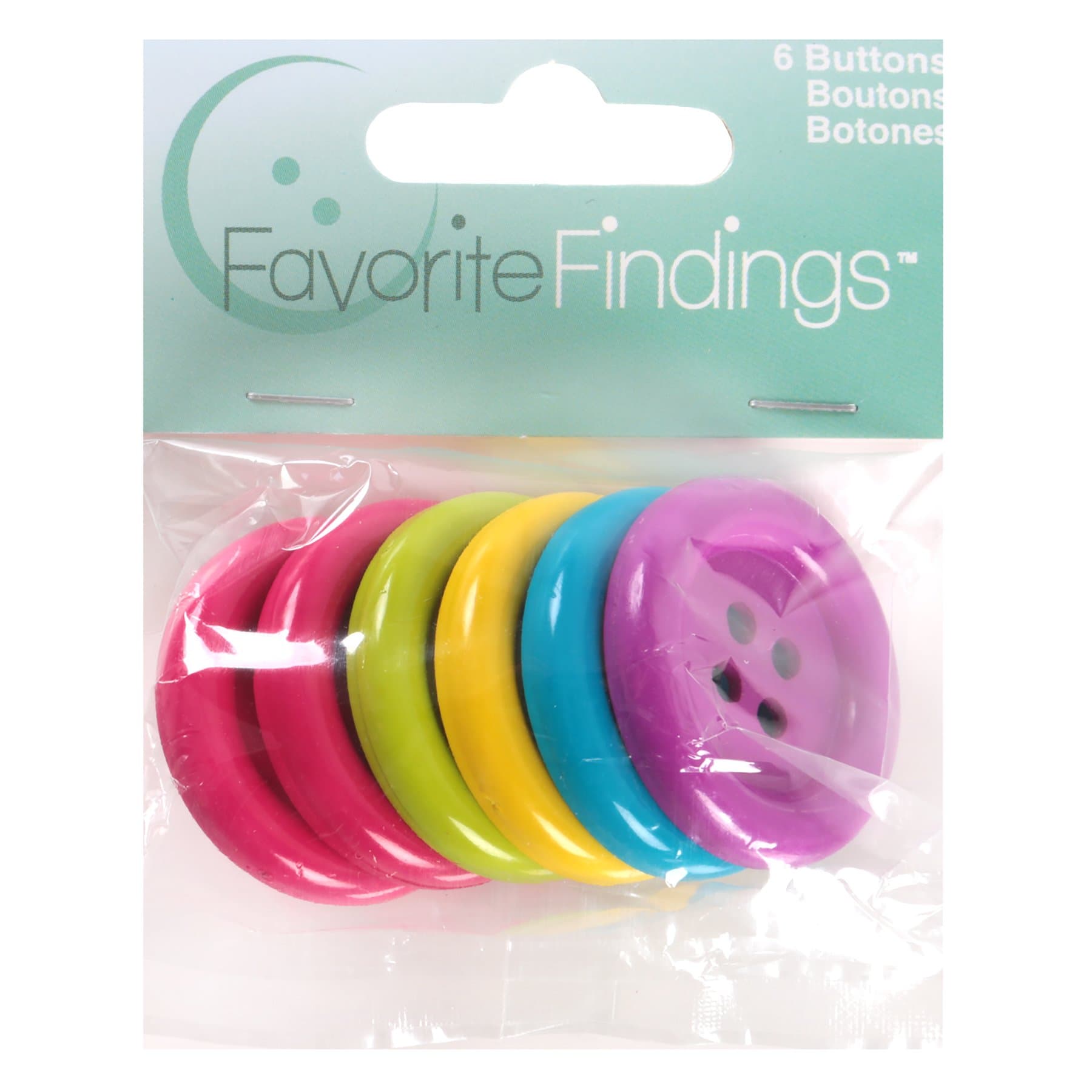 Favorite Findings Button Big Fun 35 mm 6 pcs. Multicolour, 10x6x1 cm