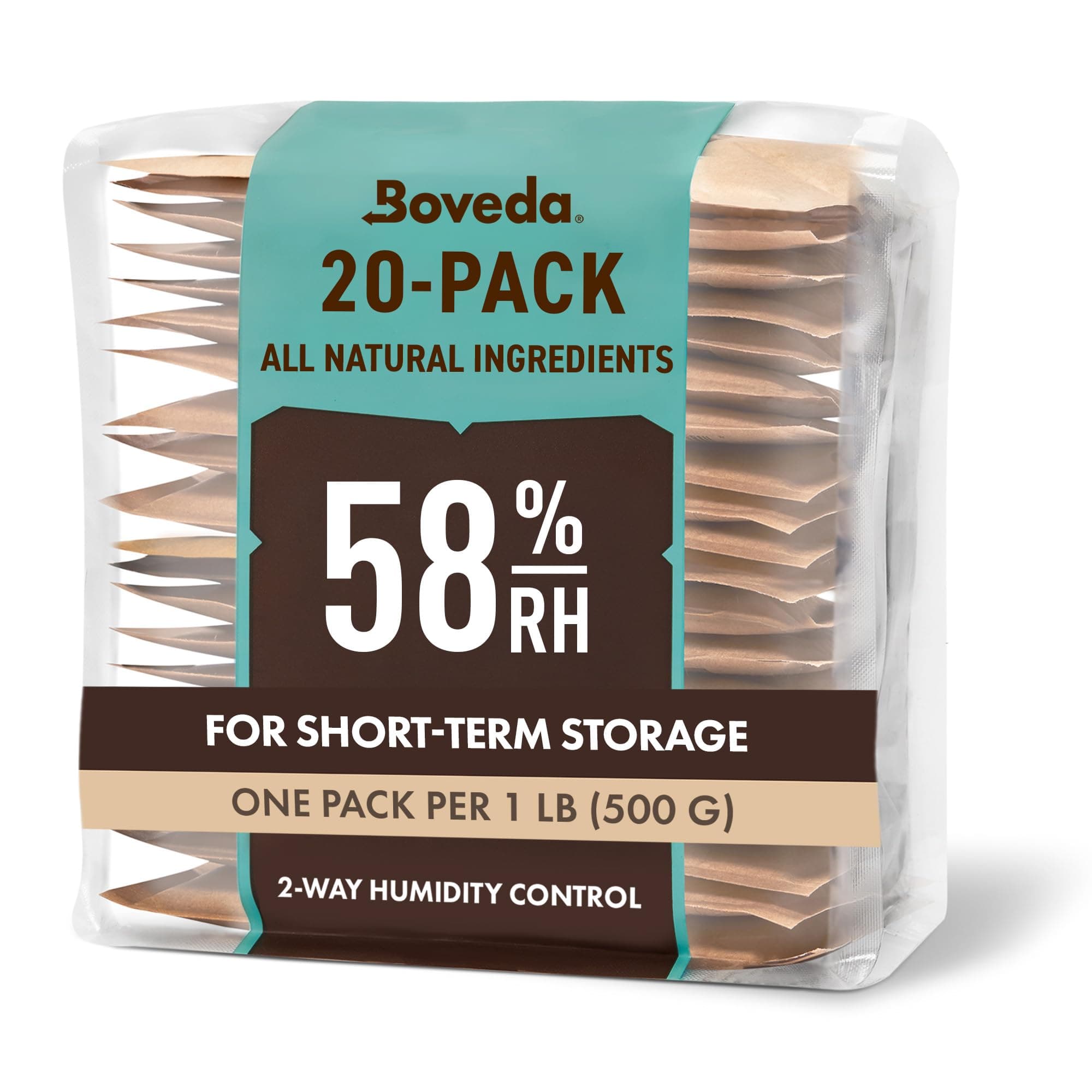 Boveda Herb Storage | 2-Way Moisture Control with 58% RH | Size 67 Protects up to 16oz of Flowers | Prevents Terpenes Loss | Pack of 20