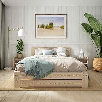 Single Bed Frame 3ft – Solid Pine Wooden Bed Frame for Adults, F1 Easy Assemble Bed with Sturdy Slats, Comfortable Bedroom Furniture | (Pine)