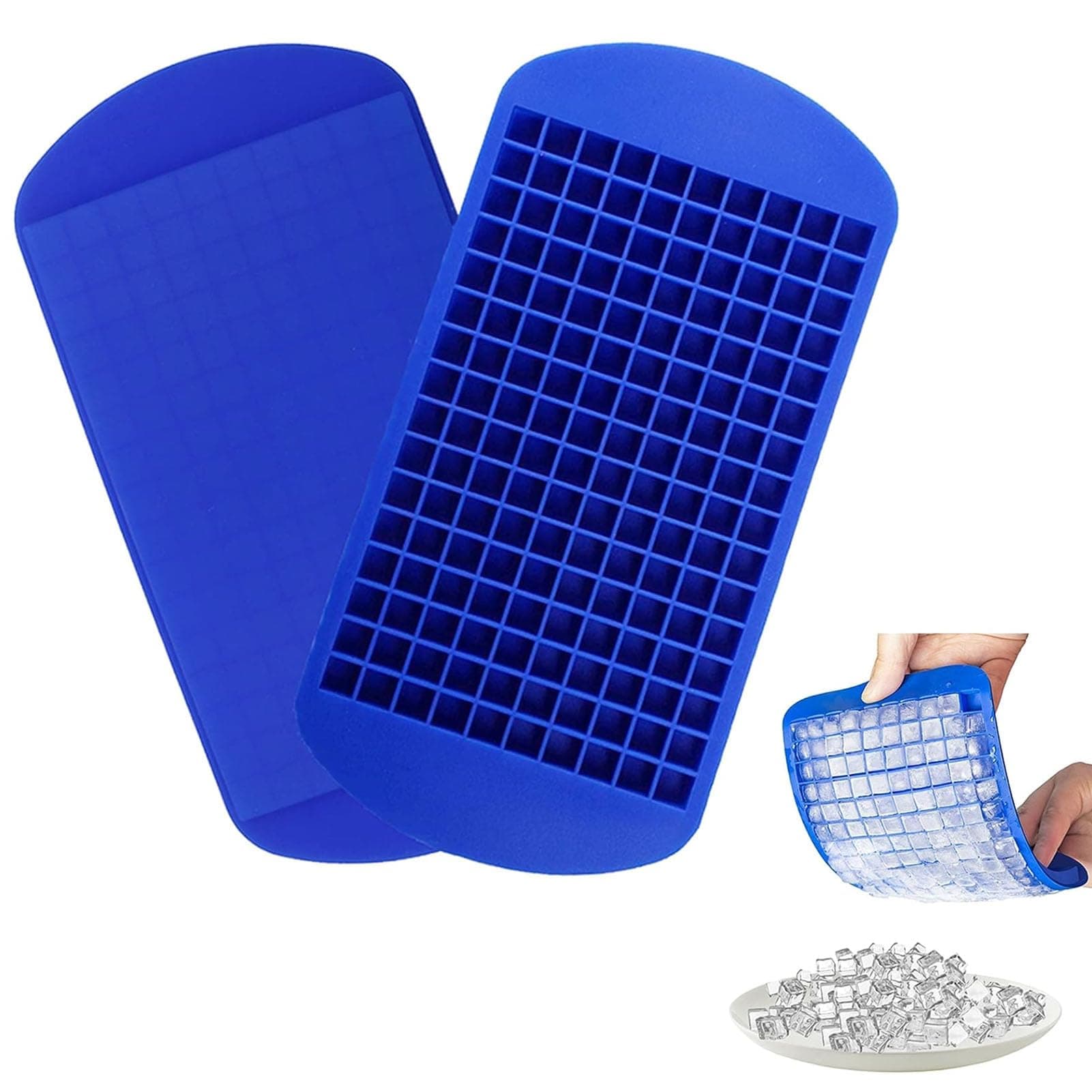 Mini Ice Cube Trays 160 Crushed Ice Cube Mold Silicone Easy Release Small Ice Cube for Chilling Whiskey Cocktail Kitchen Gadgets Stackable Ice Trays Freezer Specialty Accessories Tool