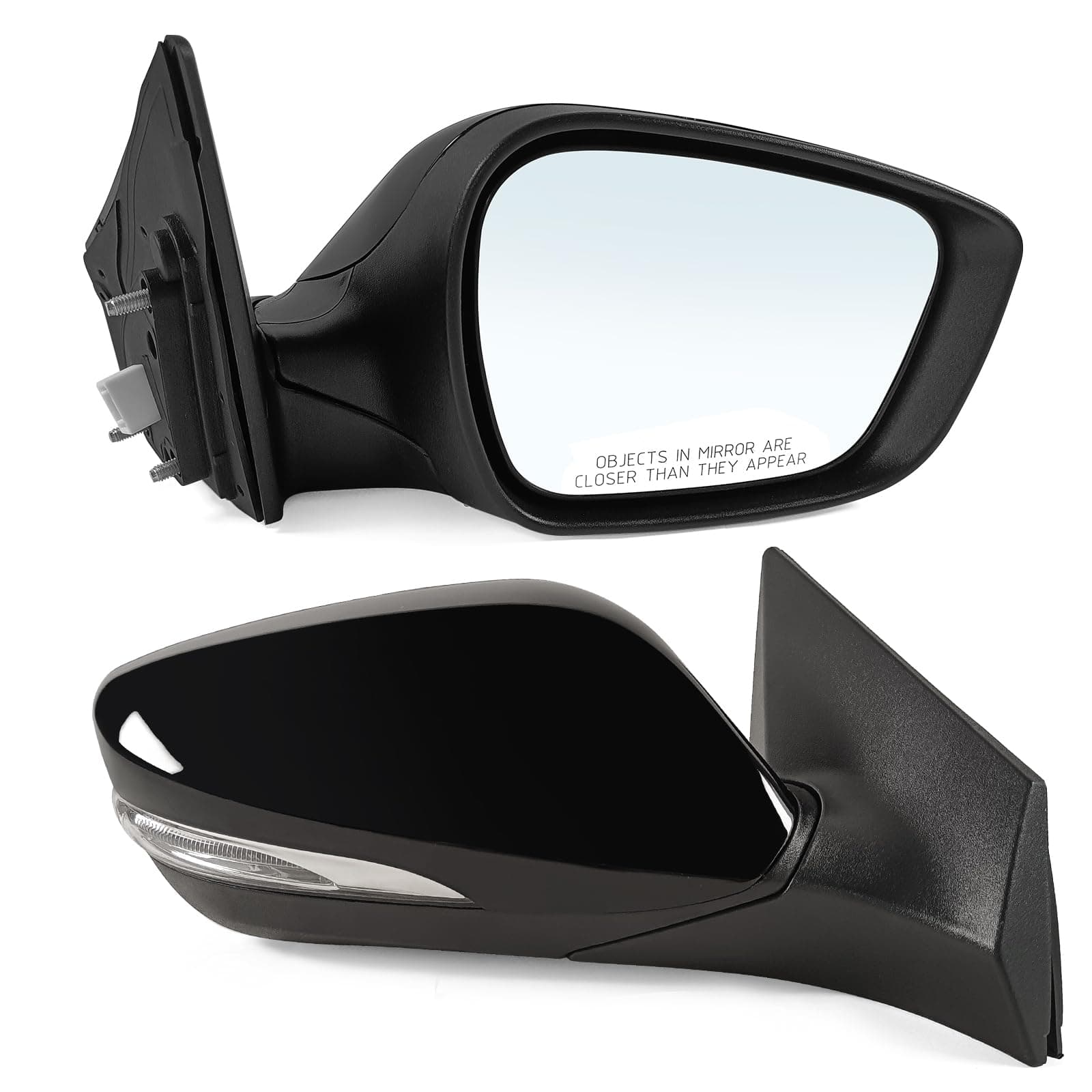 Right Passenger Side Mirror Assembly Fits 2014 2015 2016 Hyundai Elantra with Power Glass Heated Blind Spot Glass Turn Signal and Manual Folding Match to Black (6Pins)