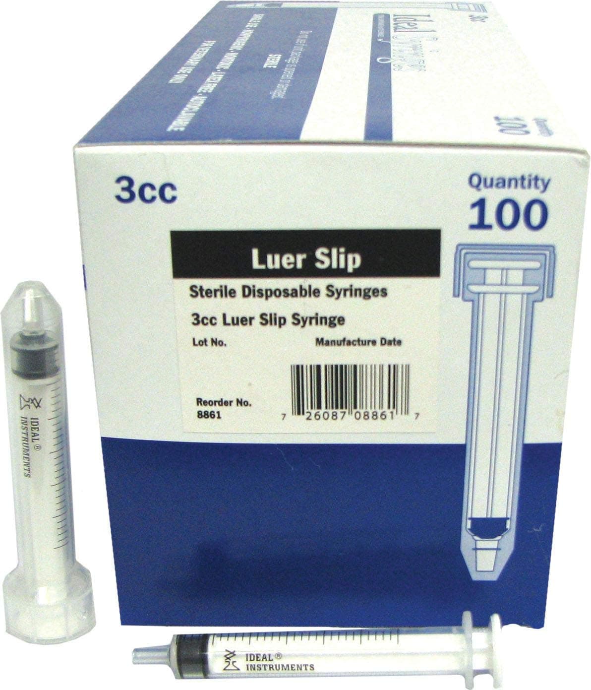 Disposble Luer Lock Syringe, 3 ML 100 Pk