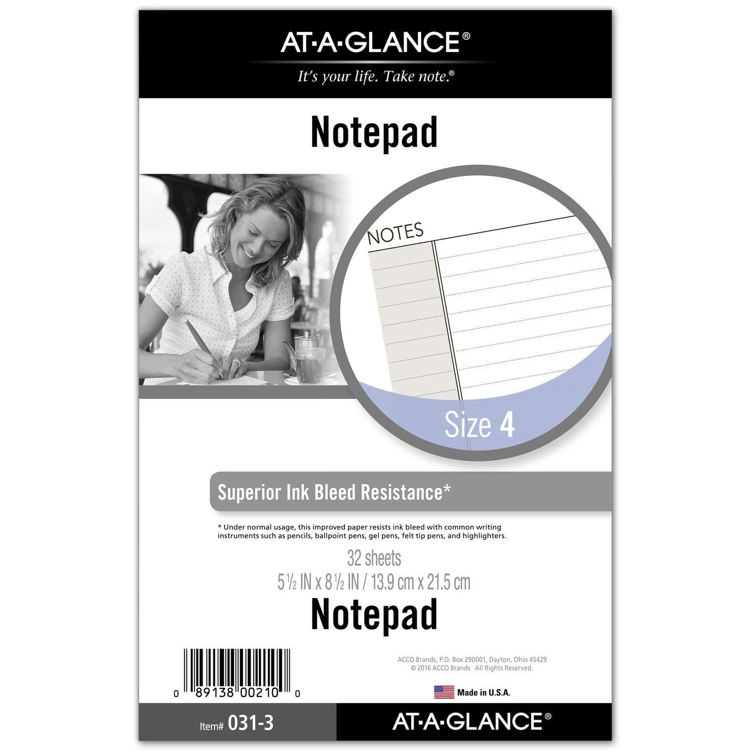 AT-A-GLANCE Day Runner Undated Lined Notepad Refill, 5.5 x 8.5 Inches (031-3)