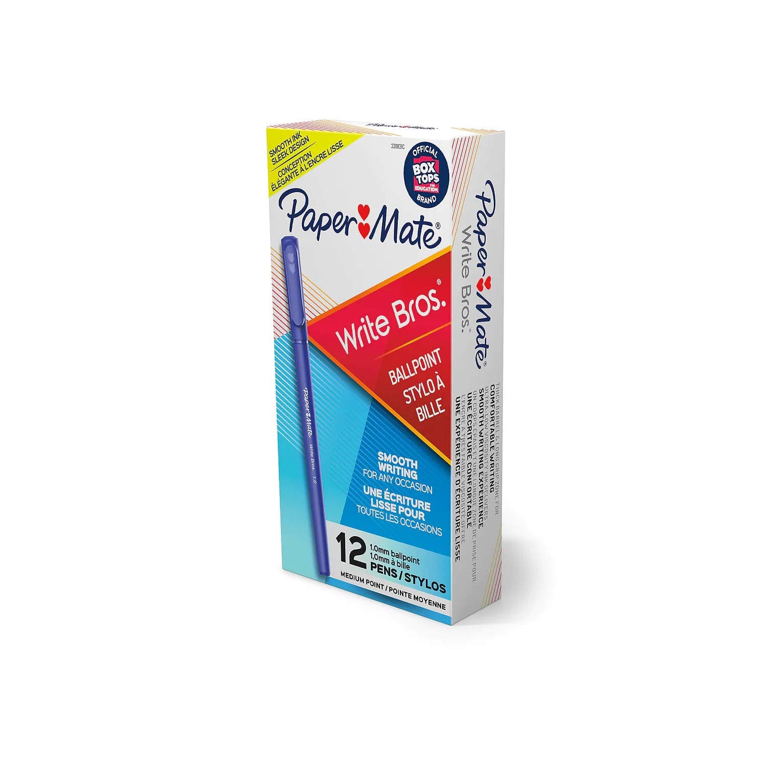 Write Bros Ballpoint Pens, Medium Point (1.0mm), Blue, 12 Count (3311131)