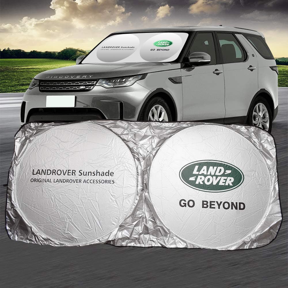 Bbrand Land Rover Car Windshield Sun Shade Front Window Windshield Blocks UV Rays Sun Visor Protector Sunshade fit for Land Rover Defender Discovery 3 4 Range Rover Sport Discovery evoque