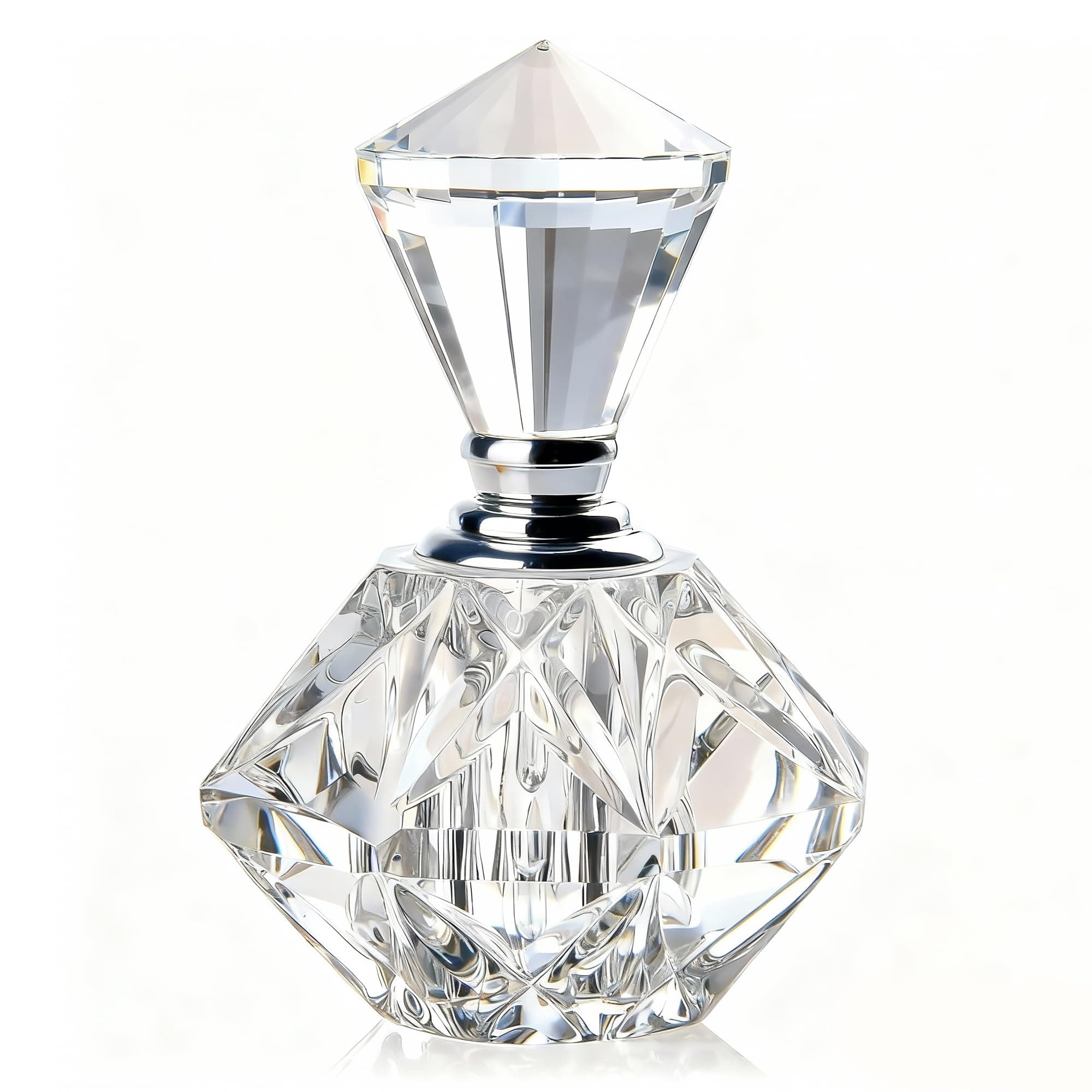 H&D HYALINE & DORA Clear Carved Crystal Empty Mini Refillable Perfume Bottle