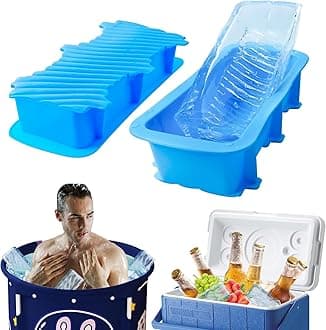 Large Ice Mold, Total 5 lbs Ice Cubes for Cold Plunge tub or Coolers, Reusable Big Silicone Ice Cube Tray for Ice Bath Chiller, 2 Pack New Extra Cold Plunge Accessories