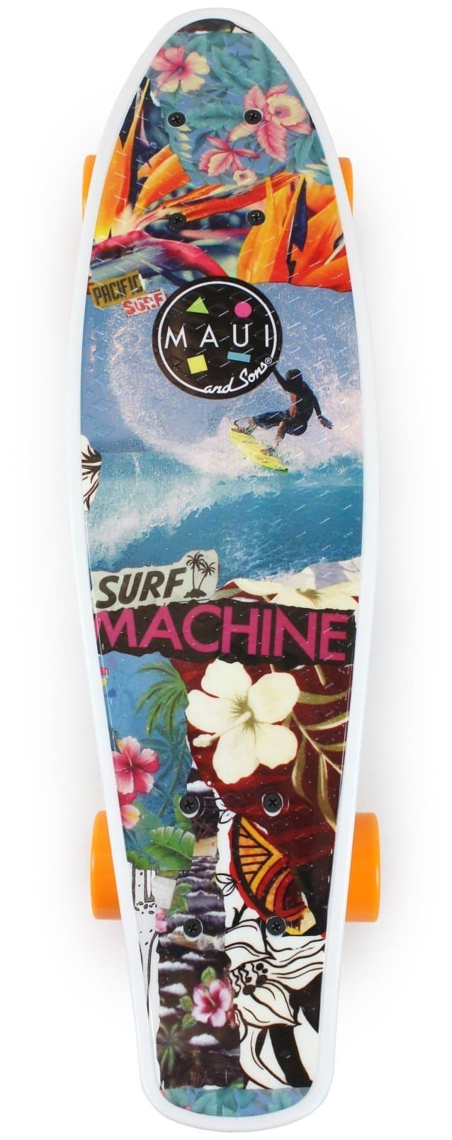 Maui & Sons Printed Kicktail Surf Machine Skateboard