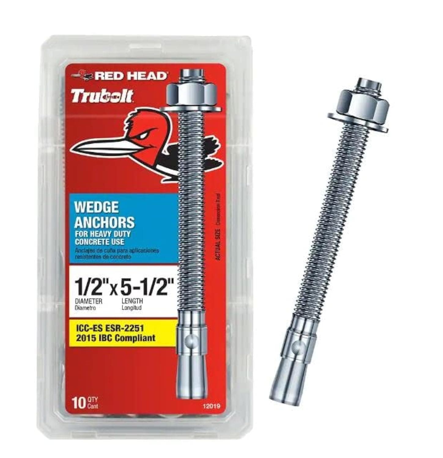 RedHead Red Head 1/2 in. x 5-1/2 in. Wedge Anchor 10CT