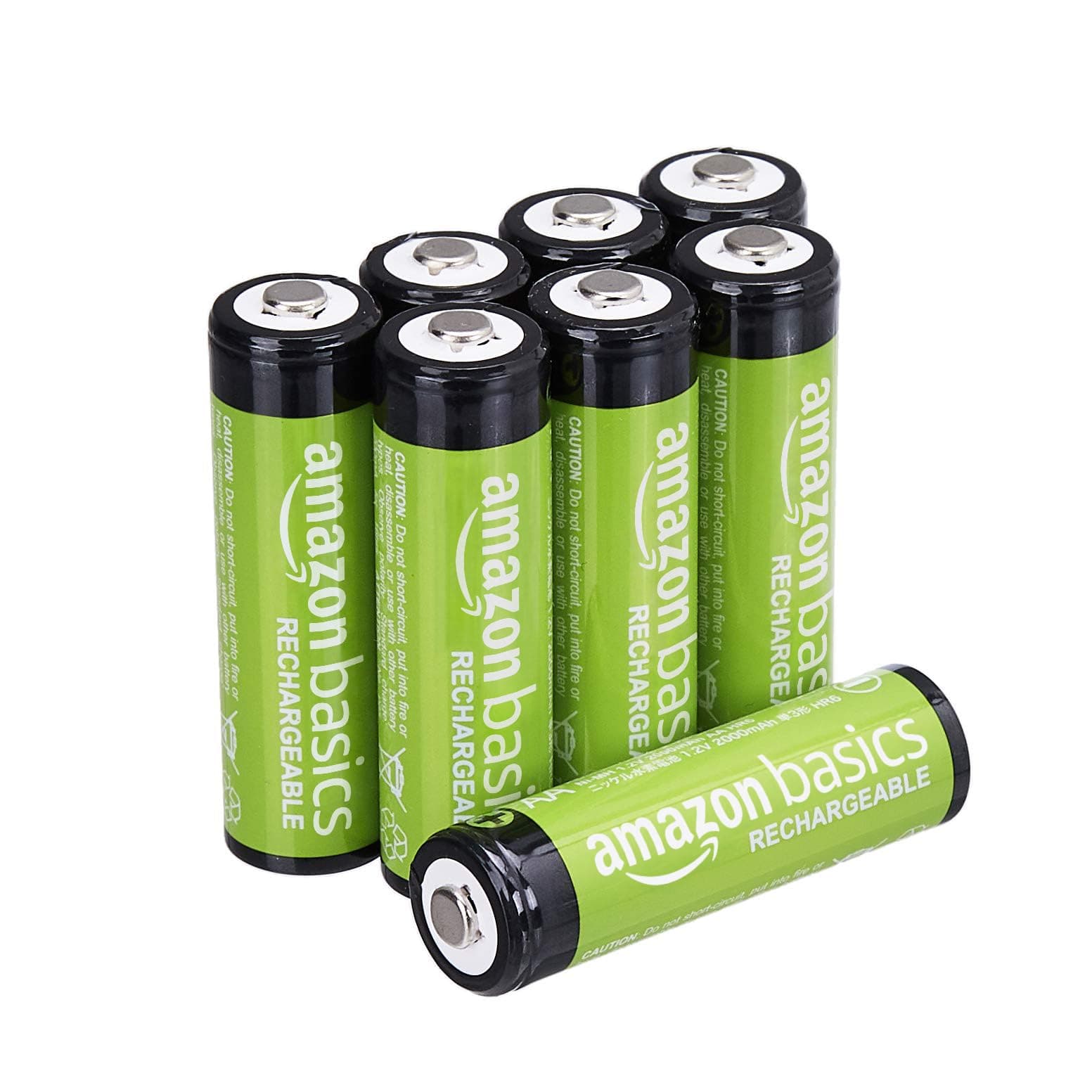 8-Pack Rechargeable AA NiMH Batteries, 2000 mAh, 1.2V, Low Self Discharge, Long-Lasting, Pre-Charged, Recharge up to 1000x Times