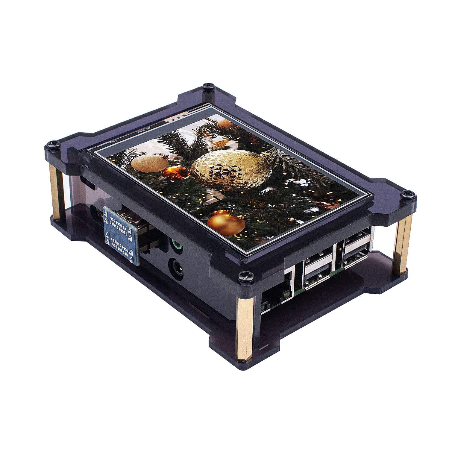 Miuzei 3.5 Inch Touch Screen with Case for 3.5 LCD HDMI Screen Monitor Resolution (480 320 to 1920 1080) for 3B+ 3 2 A+ A with Touch Pen