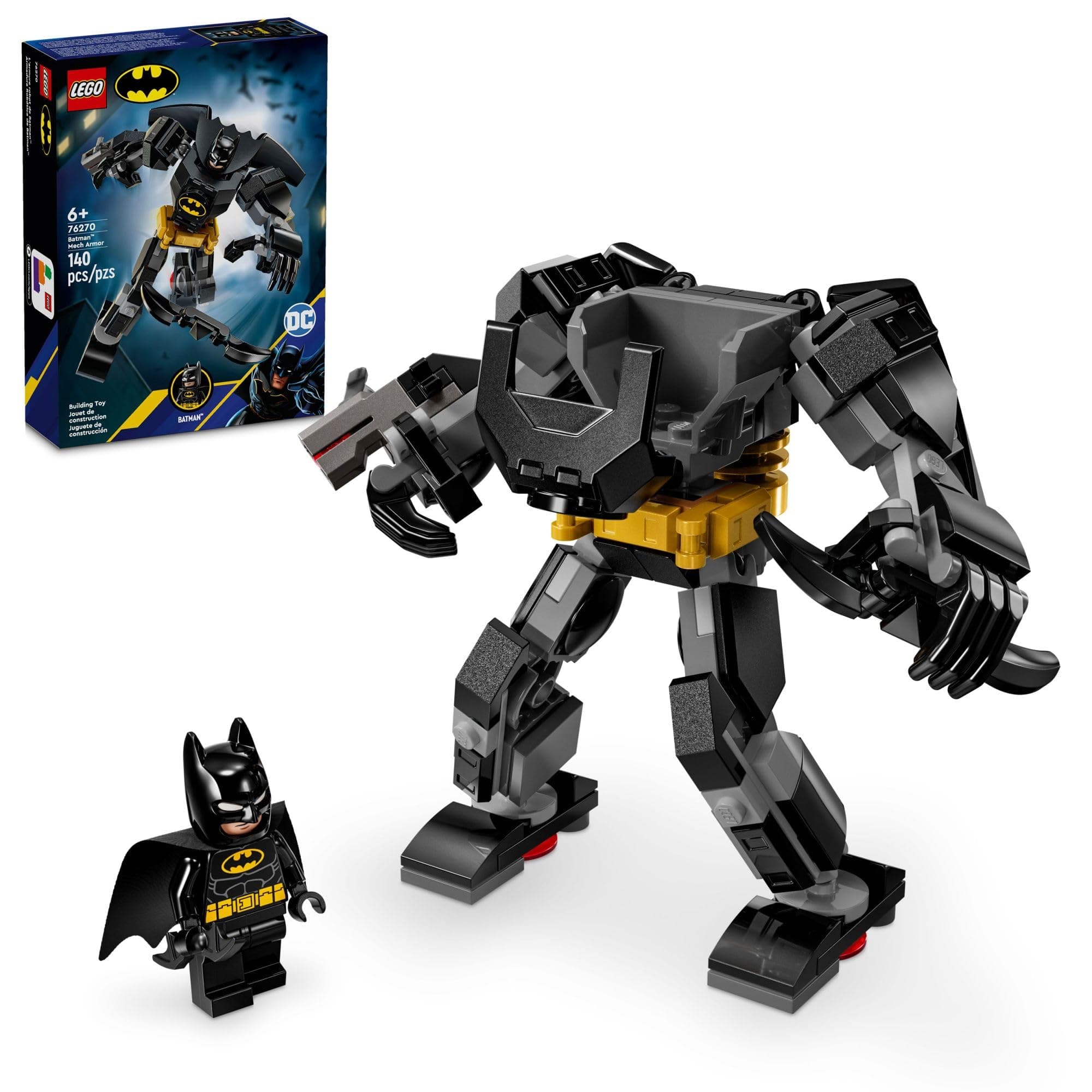 LEGO DC Batman: Batman Mech Armor Super Hero Toy, Collectible Robot Action Figure and Minifigure Included, Creative Super Hero Gift for Kids & Fans Ages 6 and Up, 76270