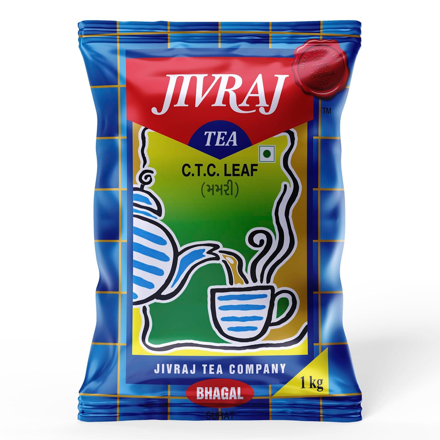 Jivraj C.T.C. Leaf Tea, 100% Assam Blend, Authentic Flavor, Fresh & Flavorful, 1 kg