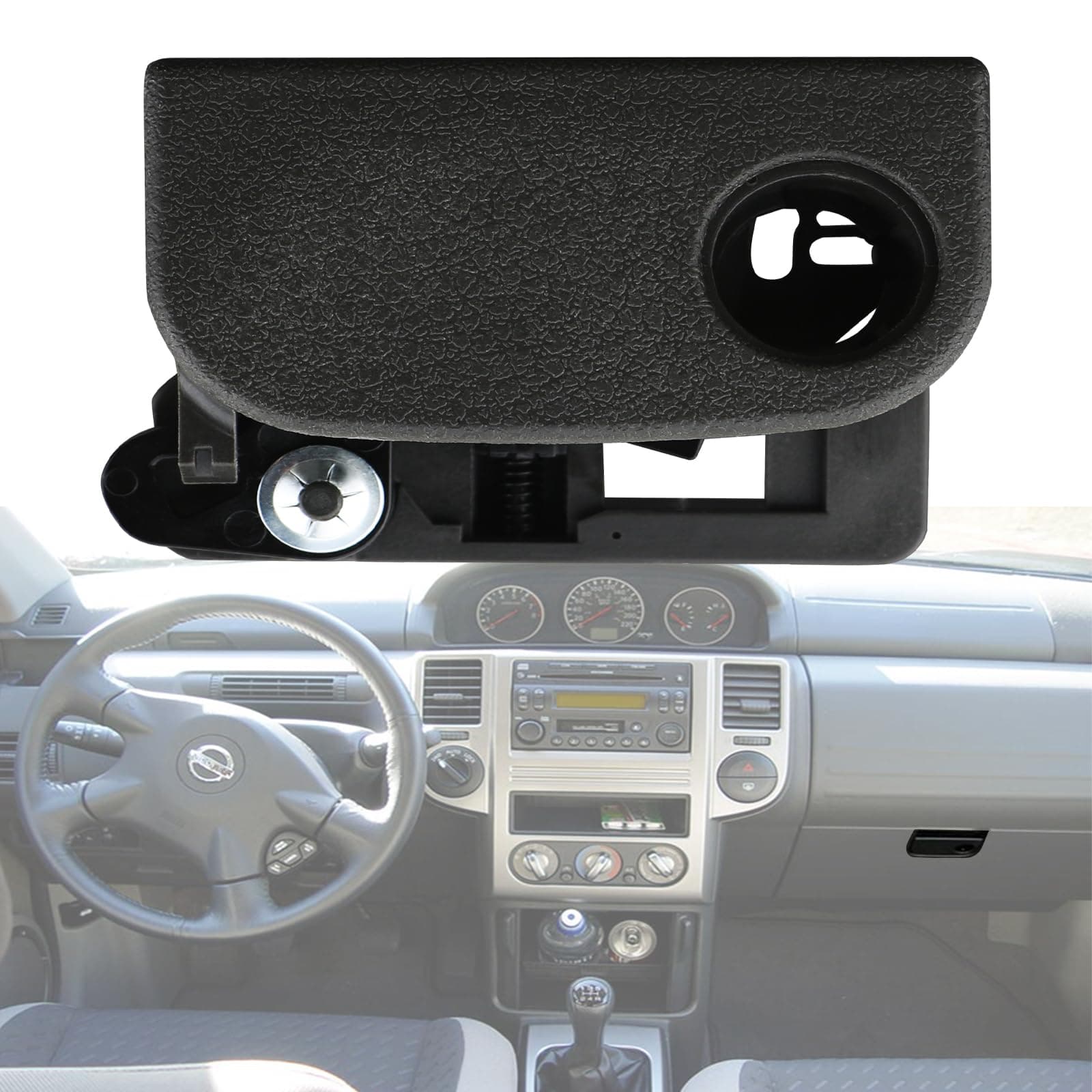 Glove Box Lock Latch Lid Handle Assy (Gray) Compatible with 2003 2004 2005 2006 2007 X-Trail T30 Replaces 68630-EQ300