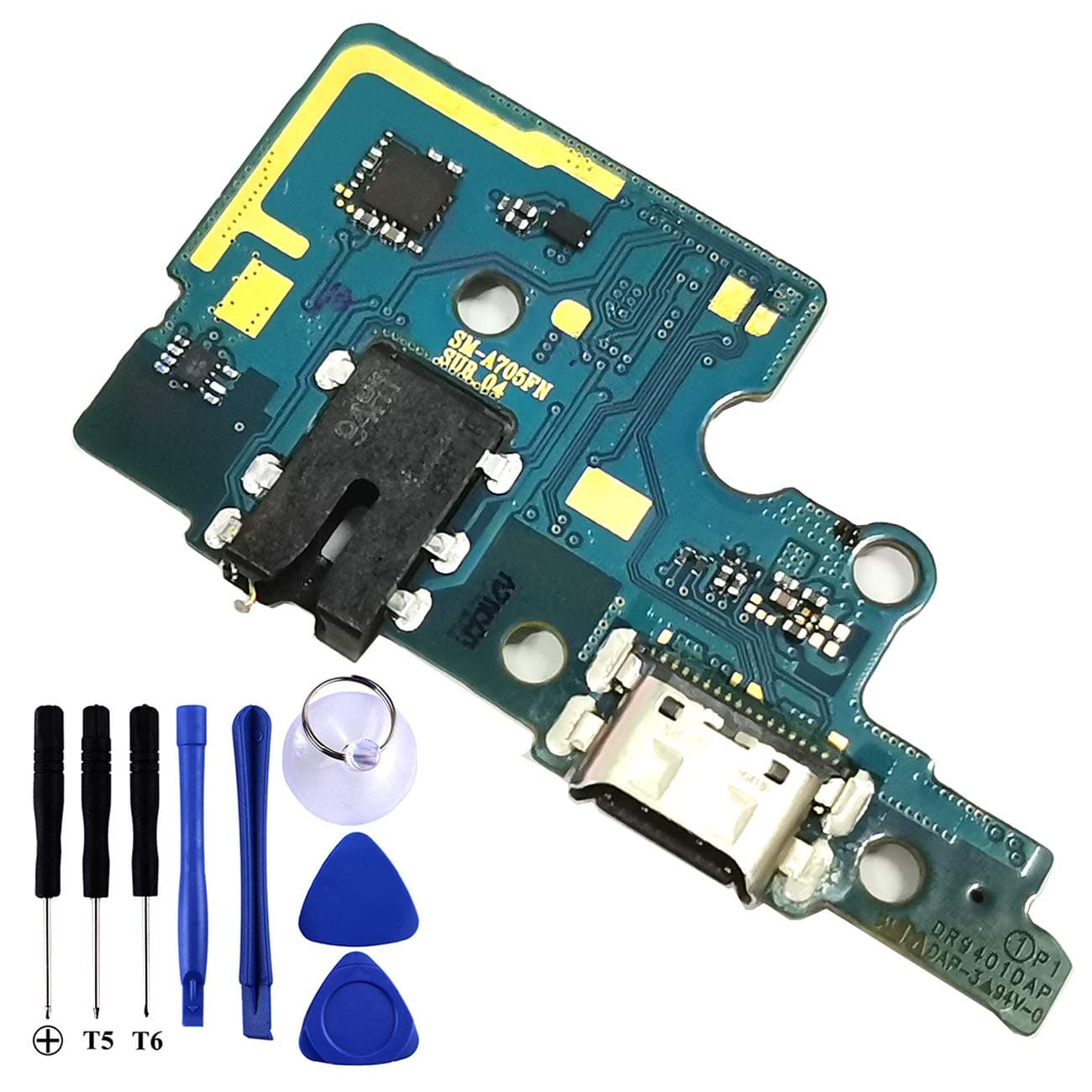 Galaxy A70 USB Charging Port Flex Cable Replacement -A705FN Type C Charger Dock Board Flex Cable Connector for Samsung A70 2019 A705F Port Flex Cable A705 Port Repair Part with Tools