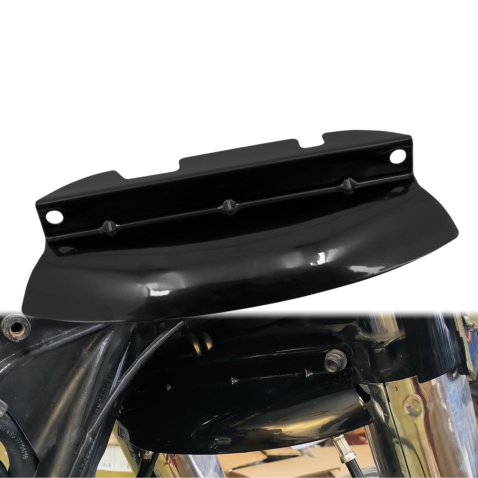 CARGLETRUE Lower Triple Tree Wind Deflector Compatible with Harley Touring Electra Glide Road Glide Road King Street Glide 2014-2023 Black